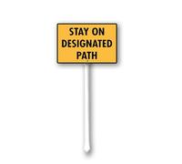 Geroclonup Stay On Designated Path Sign With Stake For Neighborhoods Yard Farm Aluminium Caution 8x12inch Farm Decorations Yard Lawn Walkway Decorations Animal Signs