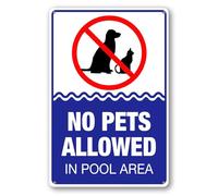Geroclonup Swimming Pool Sign No Pets Allowed in Pool Area Sign 20x30cm Aluminum Sign Rust Free Aluminum Wall Decor Metal Weatherproof Sign for ndoor Outdoor