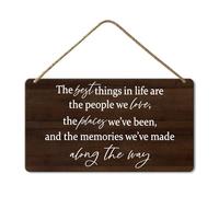 Geroclonup The Best Things in Life Wall Decor Sign 15x30cm Memories Inspirational Quotes Wood Hanging for Entryway Living Room Home Farmhouse Bedroom Room