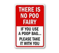 Geroclonup There Is No Poo Fairy If You Use A Poop Bag Please Take It With You Sign 14x20cm Rust Free Aluminum Sign for Outdoor Yard Home Wall Long Lasting Fade-Resistant Easy to Mount
