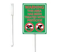 Geroclonup This Area Has Been Treated With Pesticide Yard Sign with Stake No Pooping Peeing Dog Sign Rustproof Reflective Aluminum Yard Decoration Standing Garden Signs for Outdoor Decor 20x30cm