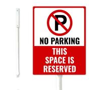Geroclonup This Space is Reserved Yard Sign with Metal Stakes 20x30cm Fade Resistant Sturdy Aluminum Reserved Parking Signs for Lawn Backyard Outdoor Decorations