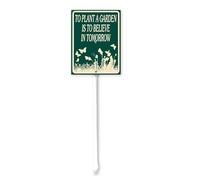 Geroclonup To Plant A Garden Is To Believe In Tomorrow Yard Sign with Stake -20x30cm Rustproof Aluminum Sign Outdoor Aluminum Sign for Lawn Garden, Easy to Install, Outdoor Use