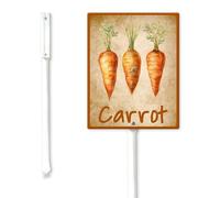 Geroclonup Vegetable Labels Sign Vintage Vegetable Signs for Garden with Stake Carrot Sign 17.5x22cm Sturdy Rust Free Fade Resistant Aluminum Yard Standing Signs for Outdoor Use Easy to Install