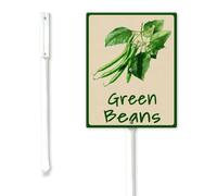 Geroclonup Vegetable Labels Sign Vintage Vegetable Signs for Garden with Stake Green Beans Sign 11.5x15cm Sturdy Rust Free Fade Resistant Aluminum Yard Standing Signs for Outdoor Use Easy to Install