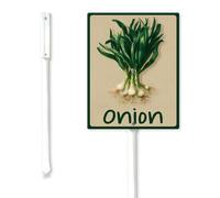 Geroclonup Vegetable Labels Sign Vintage Vegetable Signs for Garden with Stake Onion Sign 17.5x22cm Sturdy Rust Free Fade Resistant Aluminum Yard Standing Signs for Outdoor Use Easy to Install