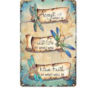 Geroclonup Vintage Art Metal, Dragonfly Accept What is Retro Metal Tin Signs,for Home Farm Outdoor Restaurant Cafes Bars Club Kitchen Garage Vintage Art Wall Decor 30x40cm