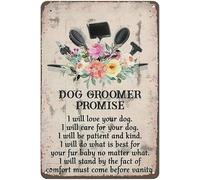Geroclonup Vintage Funny Metal Tin,Dog Groomer Sign, Hair Salon Decor Grooming Spa Decor,Grooming Dog Mom Gift,Decorative Accessories Home Wall Hangings Gifts 30x40cm