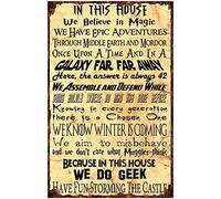 Geroclonup Vintage Funny Metal Tin Sign In This House We Do Geek Magic -30x40cm Poster Wall Decor Home Office Bar Garage Cafe Hotel Man Cave Club