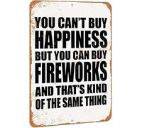 Geroclonup -Vintage Look Metal Sign - Inches - You Can't Buy Happiness But You Can Buy Fireworks Sign 20x30cm