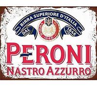 Geroclonup Vintage Metal Tin Sign 12x16 Peroni Nastro Azzurro Lager Beer Wall Decor Home Decor