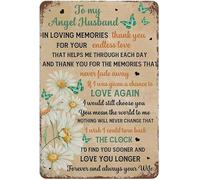 Geroclonup Vintage Metal Tin Sign To My Angel Husband In Loving Memories Thank You For Your Endless Love Sign Funny Novelty Kitchen Garage Home Decor Wall Art Tin Signs - 30x40CM