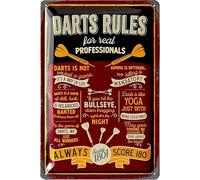 Geroclonup Vintage metal Tin Signs Dart Rules Man Cave Darts accessories Dart Gifts for Men Dart Board Accessories Vintage Metal Signs Games for Man Cave Man Cave Wall Aluminum Sign 30x40cm