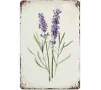 Geroclonup Vintage Purple Lavender Metal Tin Sign Wall Decor Art Poster Metal Wall Sign for Garden 30x40cm