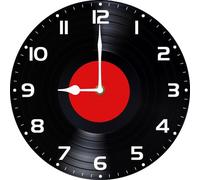 Geroclonup Vinyl Record Wall Clock Funny Decor Music Lover Sign 25cm Silent Non Ticking Battery Operated Clocks Farmhouse Round Wooden Art for Living Room Bedroom Bathroom Office