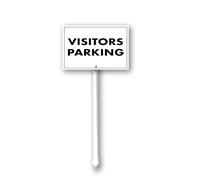 Geroclonup Visitors Parking Yard Sign with Stakes 12in×8in, Sturdy Aluminum Yard Signs Rust Free, Notice and Reminder to the Public Perfect for Habitat Enhancement Areas and Parks
