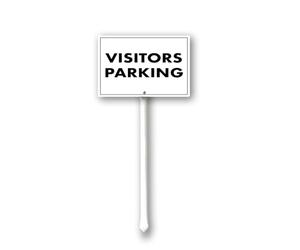 Geroclonup Visitors Parking Yard Sign with Stakes 12in×8in, Sturdy Aluminum Yard Signs Rust Free, Notice and Reminder to the Public Perfect for Habitat Enhancement Areas and Parks