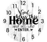 Geroclonup Wall Clock with God All Things are Possible Sign Vintage Wooden Battery Operated Non Ticking 10 inch Clock Silent Art Rustic Wood Clock Christian Sign for Bedroom Kitchen