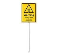 Geroclonup Warning Honey Bees On These Premises Yard Sign with Stake 17.5x22cm Sturdy Aluminum Sign for Yard Garden Lawn Street Outdoor