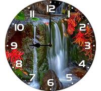 Geroclonup Waterfall Wall Clocks Battery Operated Silent Non-Ticking,Round Clock Decorative for Home Kitchen Living Room Office Bathroom Bedroom(10 Inch)