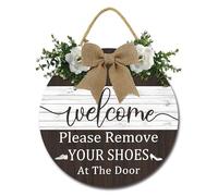 Geroclonup Welcome Door Sign Please Remove Your Shoes At The Door Sign 30cm Wood Please Take Your Shoes Off Sign Funny Shoes Off Sign for Home Entryway Porch Door Decoration