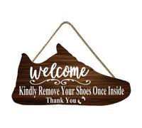 Geroclonup Welcome Kindly Remove Your Shoes Once Inside Sign Remove Shoes Sign for Front Door 15x30cm Farmhouse Wooden Wall Hanging Signs for Home Office Decorations