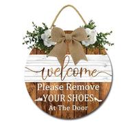 Geroclonup Welcome Please Remove Your Shoes Sign Please Take Your Shoes Off Sign for Front Door No Shoes Sign for House Remove Shoes Sign for Home Take Off Your Shoes Sign for Door Porch 28cm