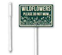 Geroclonup Wildflower Do Not Mow Yard Sign with Stake 20x30cm Sturdy Aluminum Fade Resistant Lawn Decoration Pollinator Habitat Sign for Garden Front Door Outdoor Use