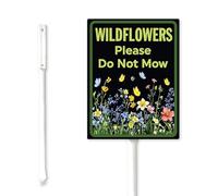 Geroclonup Wildflower Sign Wildflowers Please Do Not Mow Yard Sign with Stake 17.5x22cm Sturdy Aluminum Yard Sign Rust Free Weatherproof Outdoor Yard Plaque for Front Door Garden Lawn
