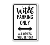 Geroclonup Witch Parking Only All Others Will Be Toad Sign 14x20cm Sturdy Aluminum Signs Rust Free Outdoor Funny Halloween Sign for Home Porch Farm Backyard Garden Decor