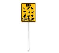 Geroclonup Yard Sign Bird Sanctuary Sign with Stake Outdoor Yard Sign Rustproof Aluminum Metal Sign Fade Resistant Lawn Decoration for Outdoor 17.5x22cm