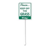 Geroclonup Yard Sign Keep Off the Grass Signs with Stake Outdoor Aluminum Yard Sign Rustproof Aluminum Metal Sign Fade Resistant Lawn Decoration for Outdoor 17.5x22cm