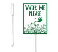 Geroclonup Yard Sign Please Water Me Sign with Metal Stakes 17.5x22cm Rustproof Sturdy Aluminum Standing Lawn Signs for Backyard Outdoor Use Easy to install