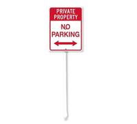 Geroclonup Yard Sign Private Property No Parking Sign with Stake -20x30cm Rustproof Aluminum Sign Outdoor Aluminum Sign for Lawn Garden, Easy to Install, Outdoor Use