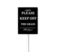 Geroclonup Yard Signs Please Keep Off The Grass Yard Signs for Home with Stake, Metal Tin Rust Free Modern Door Sign