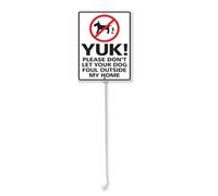 Geroclonup Yuk! Don't Let Your Dog Foul Outside Home Sign With Metal Stake,4.4" x 17.6" Aluminum Yard Sign for Street, Garden Lawn Neighborhoods