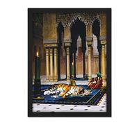 Gerome Grief Of The Pasha Mourning Tiger Painting Large Framed Art Print Poster Wall Decor 18x24 in