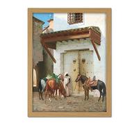 Gerome Horses Held By Slave Painting Large Framed Art Print Poster Wall Decor 18x24 in