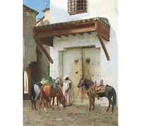 Gerome Horses Held By Slave Painting Large Wall Art Print Canvas Premium Mural