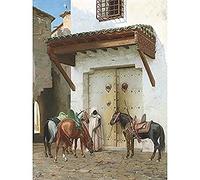 Gerome Horses Held By Slave Painting Unframed Wall Art Print Poster Home Decor Premium