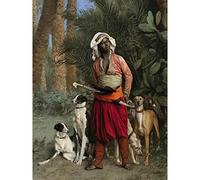 Gerome Negro Master Hounds Dogs Jungle Painting Large Wall Art Print Canvas Premium Mural