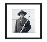 Geronimo Apache Chief Native American Photo 8X8 Inch Square Wooden Framed Wall Art Print Picture with Mount Artery8 Black One Size