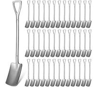 Gerrii 100 Pieces Mini Shovel Dessert Spoons 6.1 Inch Stainless Steel Silverware Gelato Spoons for Dessert Coffee Fruit Ice Cream Kitchen Restaurant Home