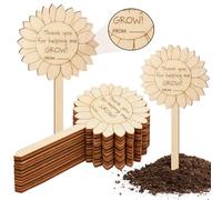 Gerrii 20 Pcs Thank You for Helping Me Grow Succulent Tags Teacher Appreciation Gifts Plant Stakes Labels Gift for Mother's Day Baby Shower Party Favors Gifts Plant Markers (Sunflower Style)