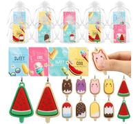 Gerrii 20 Sets 3D Fidget Keychains with Inspirational Cards Bulk 3D Press Stress Relief Sensory Keychain Gifts Employee Appreciation Positive Gifts for Coworkers Teacher (Colourful,Ice Cream)
