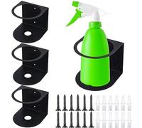 Gerrii 4 Pcs Spray Bottle Holder Brushed Stainless Steel Storage Rack Home Garage Solid Spray Can Holder Easy Install Wall Mount Craft Workspace Paint Bottle Rack with Hardware (Black)