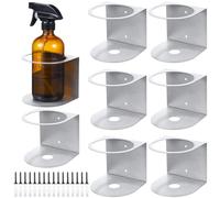 Gerrii 8 Pcs Spray Bottle Holder Wall Mount Bottle Organizer Spray Can Holder Organizer for Garage and Workspace Stainless Steel Easy Install Craft Workspace Paint Rack with Hardware (Gray)