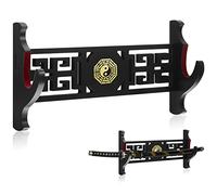 Gerrii Katana 1 Tier Sword Wall Mount Sword Holder Display Hanger Gifts for Valentine Red Velvet Padded Japanese Wakizashi Samurai Display Rack Loong Tanto Hobby Collection for Men(Tai Chi)