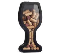Gerrii Wooden Wine Cork Holder Collector Shadow Box Cork Display Wall Decorative Holders Black Box Gift Accessories for Wines Lovers(Wine Glass)