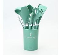 Gerrit 12 PCS Silicone Kitchen Utensils Set - Non-Stick Heat Resistant Cooking silicagel Utensils Set - Spoons Turners Spatula Ladle Set - Kitchen Tools Gadgets Accessories (Green)
